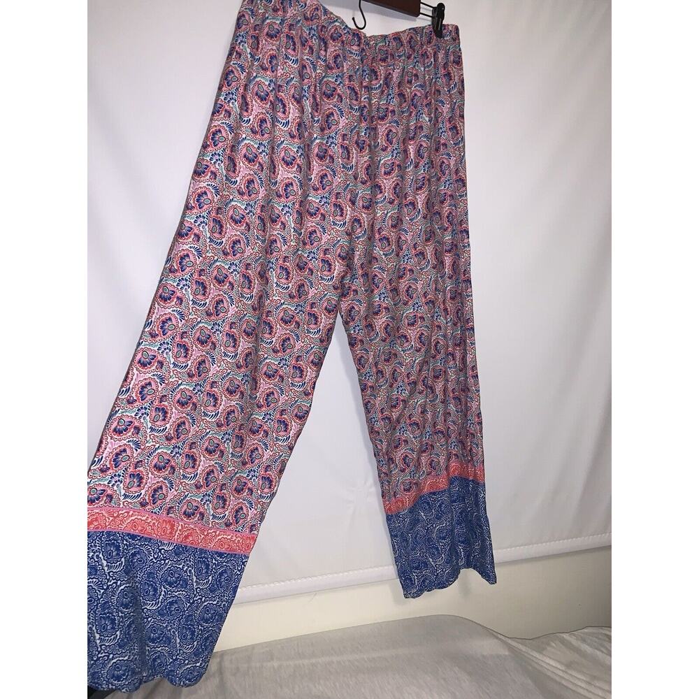 Sussan Women’s Floral Pink And Blue Wide Leg Pants - Size XL